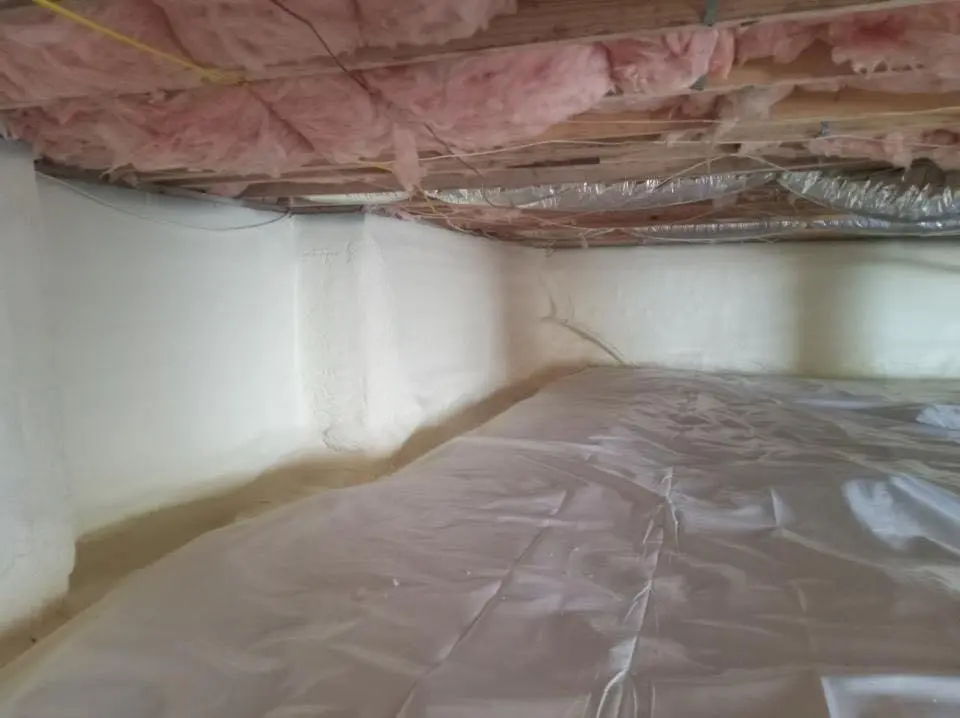Crawl space encapsulation with closed-cell spray foam for Attic Insulation in Pharr